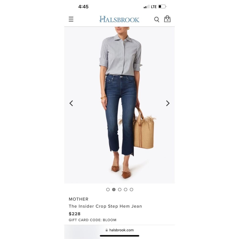 Mother Insider Crop Step Fray Love on the Edge Jean Size 28